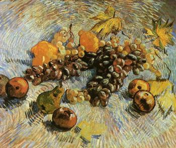 文森特 威廉 梵高 葡萄、蘋果、梨和檸檬的靜物